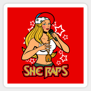 She Raps Female Superhero Rapping Sticker